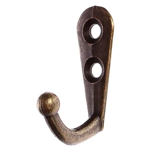 Крючок декоративный 30х20 мм латунь цвет бронзовый