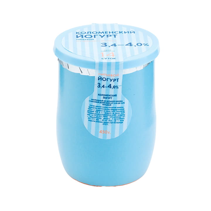 Йогурт Коломенский питьевой из цельного молока 3,4%-4,0% Коломенское молоко 450 г БЗМЖ Santreyd 14523 - Вид №1