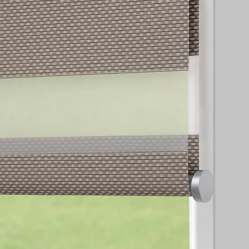 Рулонная штора день-ночь KREAFORTA Novosiberia 100×175 см бежевая с полосками 89408649 STLM-1580140 - Вид №5