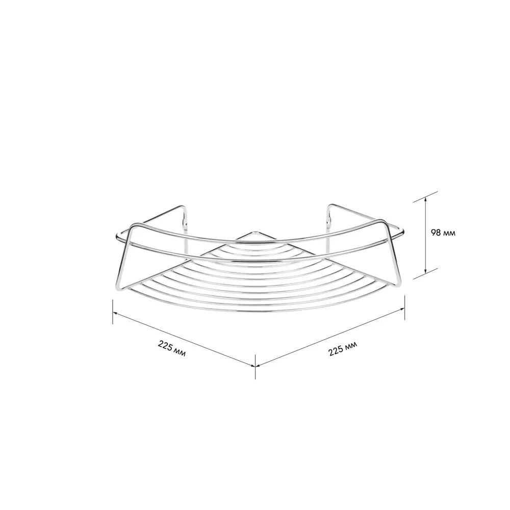 Полка для ванной ЧМЗ Модулус 502-004-01 угловая 22.5x22.5x9.8 см цвет хром STLM-2178160 - Вид №8