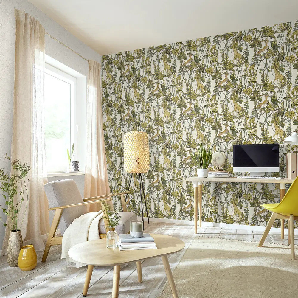 Обои флизелиновые Inspire Elise Jungle бежево-коричневые 1.06 м 643169 STLM-2113784 - Вид №3