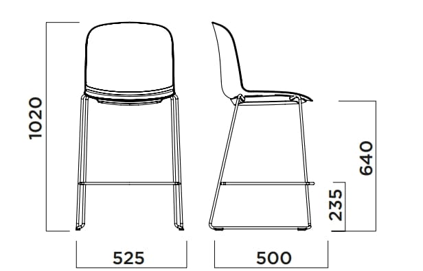 Высокий табурет из полипропилена со спинкой Infiniti Relief ARCH-00026376 - Вид №1