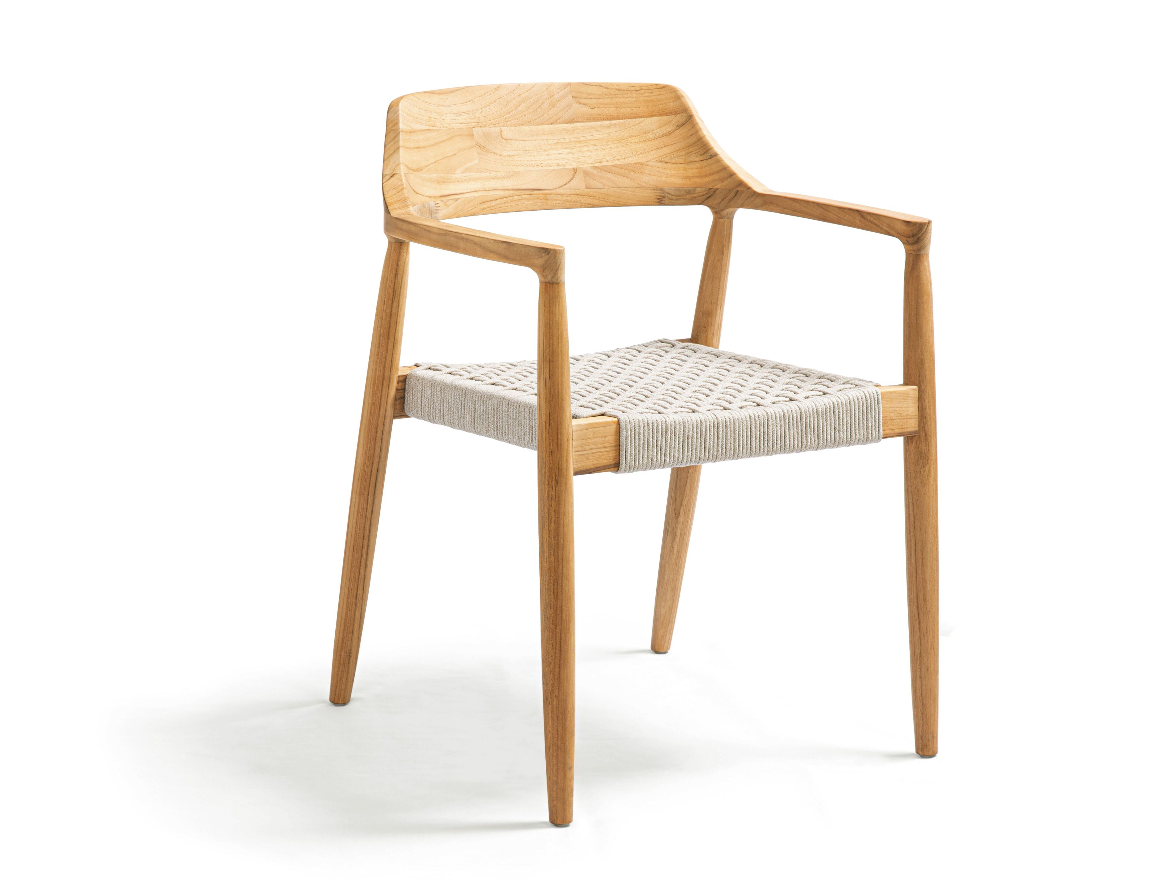 Стул для сада из тикового дерева с подлокотниками Jati Kebon Тофино ТИК ARCH-00058239