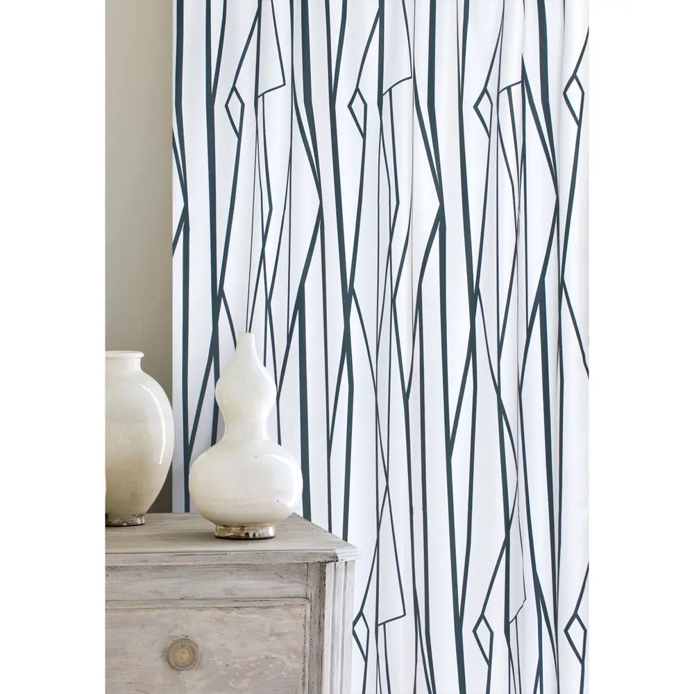 Штора на ленте «Геометрия» 140х260 см цвет бело-чёрный SEASONS STLM-2004803 - Вид №7