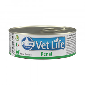 ПР0058325 Корм для кошек Vet Life Renal при почечной недостаточности паштет банка 85г Farmina