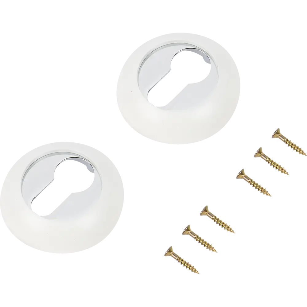 Накладка на замок Puerto AL08 ⌀50.2 мм цвет хром/белый 2 шт STLM-2018781 - Вид №1