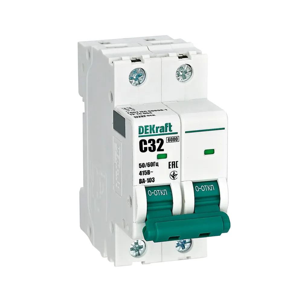 Автоматический выключатель DEKraft ВА-103 2P для защиты электросети 84509381 STLM-0050958