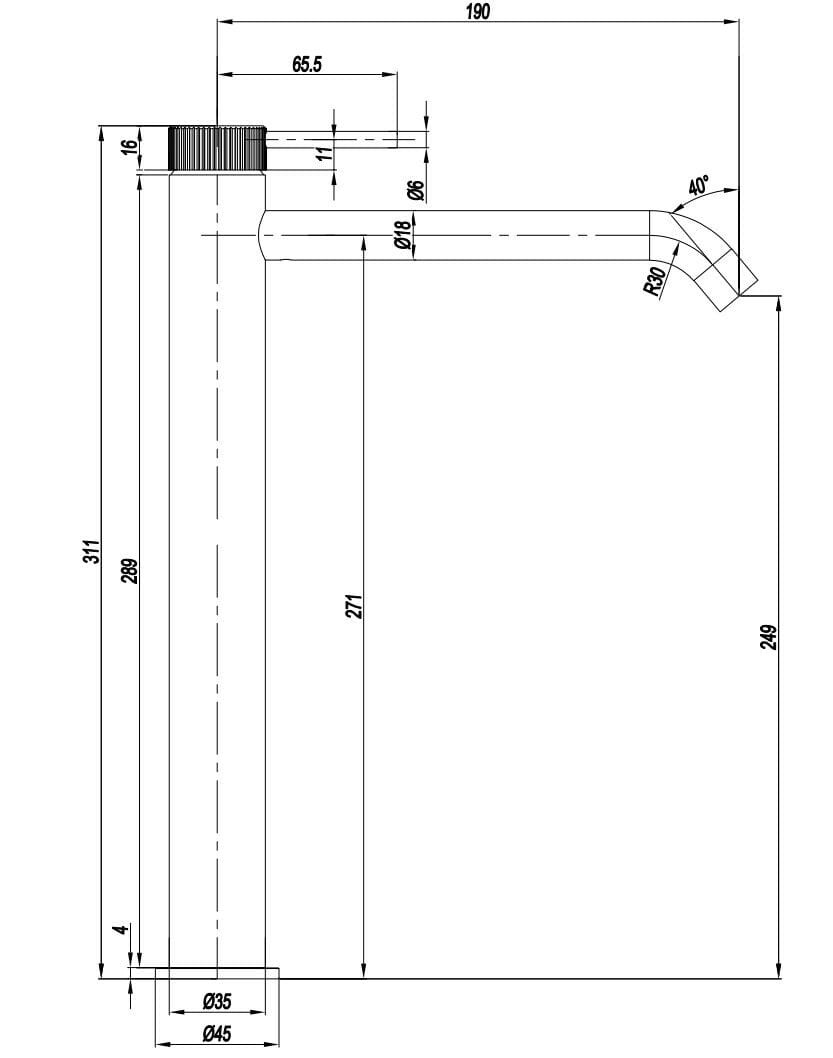 Смеситель для раковины с одним отверстием CROSSWATER 3ONE6 ARCH-00147812 - Вид №2