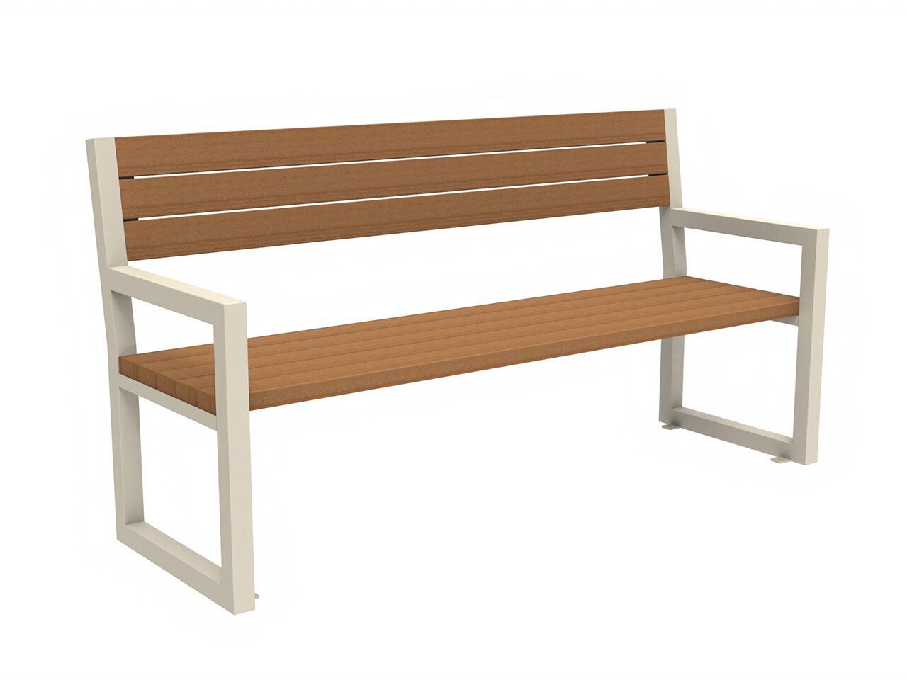 Стальная и деревянная скамья со спинкой Lazzari COPENAGHEN ARCH-00022649