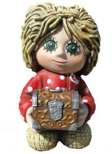 10717 ДОМОВЕНОК КУЗЯ с сундучком, скульптура из бетона LAB.Space  - Вид №1