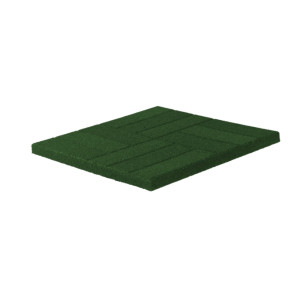 Плитка резиновая 500x500x20 мм паркет зеленый 0.25 м²