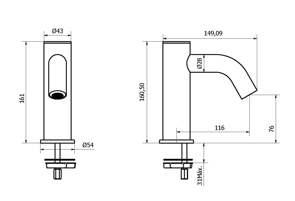 Электронный смеситель для раковины CROSSWATER MPRO ARCH-00071242 - Вид №2
