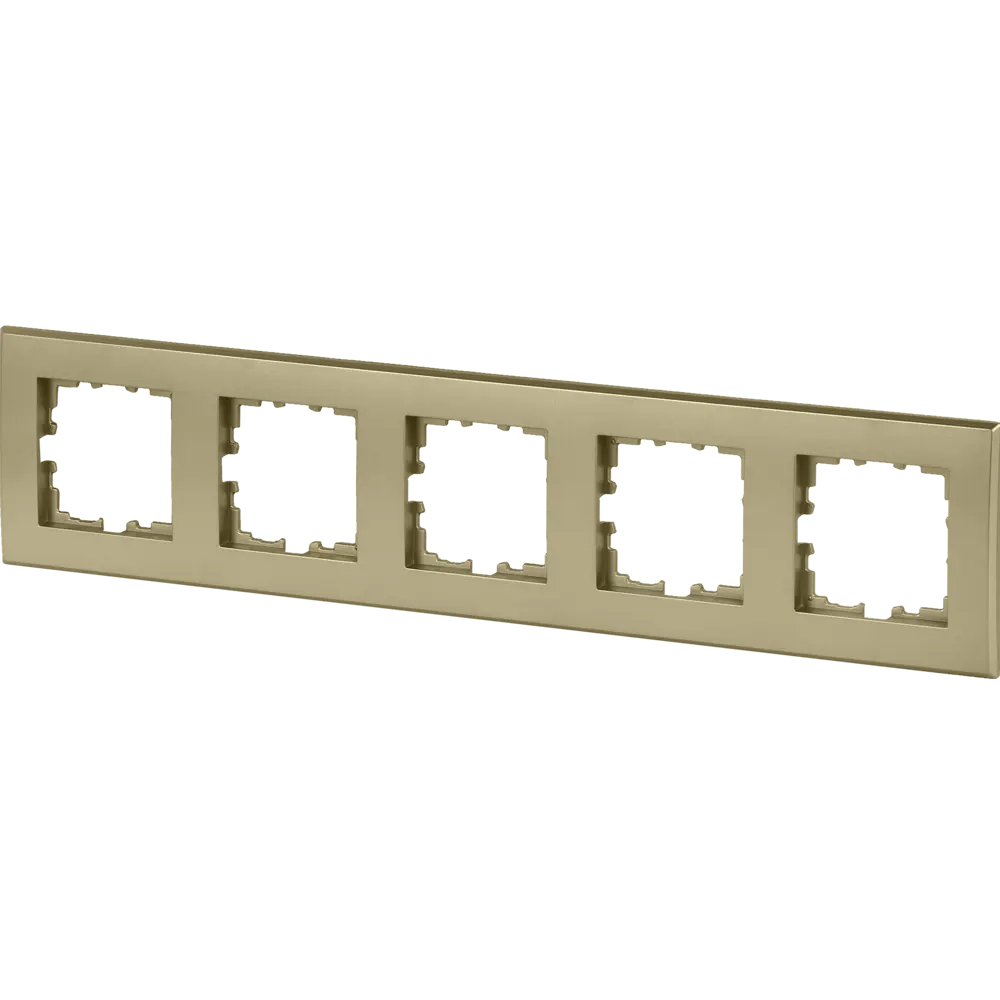 Рамка для розеток и выключателей Lexman Виктория плоская 5 постов цвет шампань матовый STLM-2200893 - Вид №1