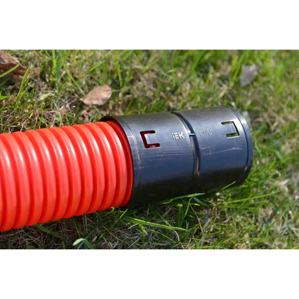 Муфта соединительная для двустенных труб IEK D110 мм цвет черный STLM-2089366 - Вид №1