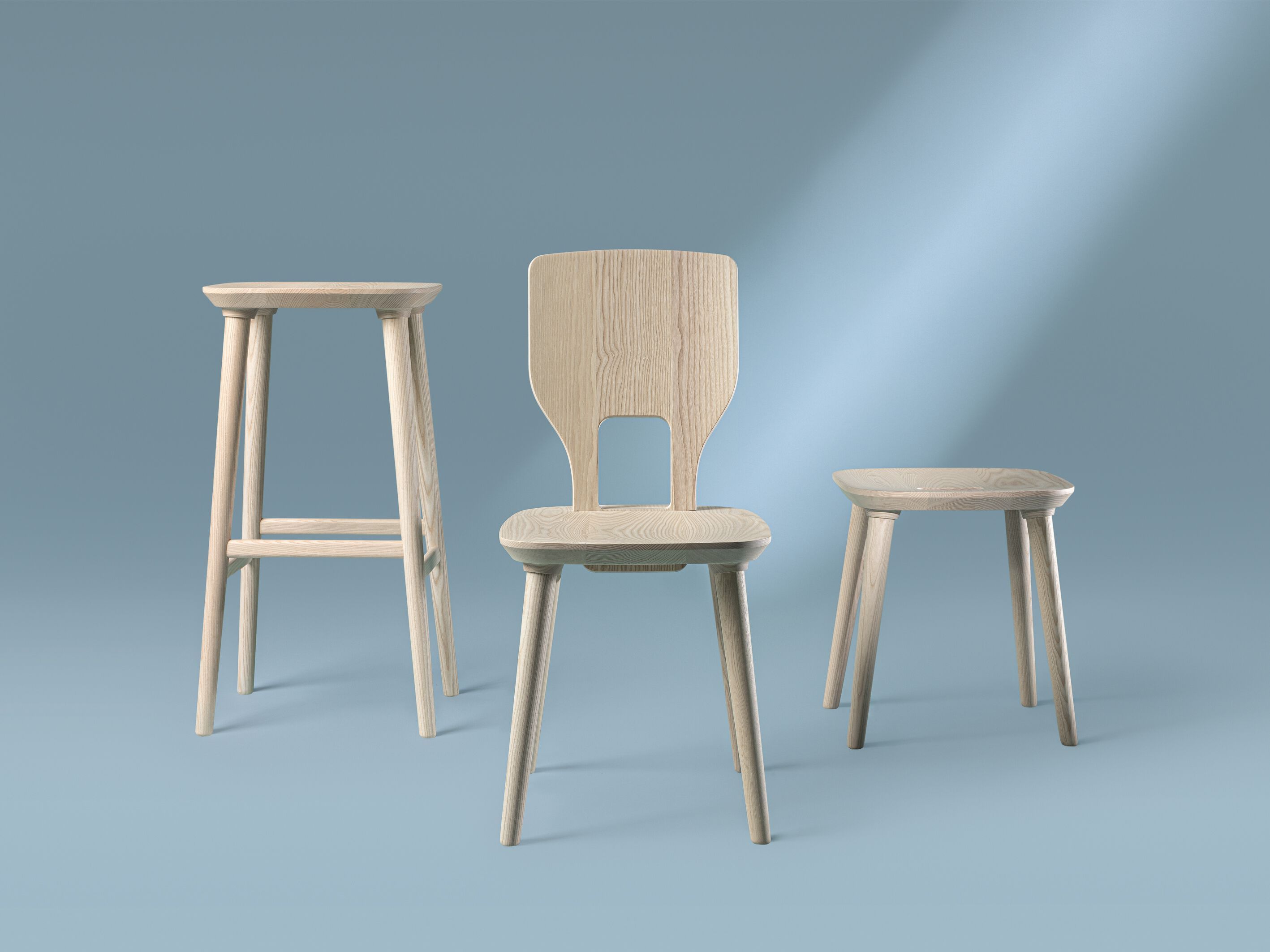 Твердый деревянный барный стул с подставкой для ног ZEITRAUM VNA ARCH-00152033 - Вид №6