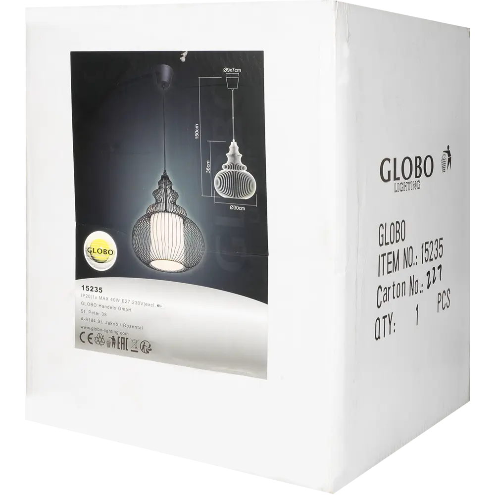 Светильник Globo 1xE2740 Вт, 30 см, цвет чёрный STLM-2172171 - Вид №8