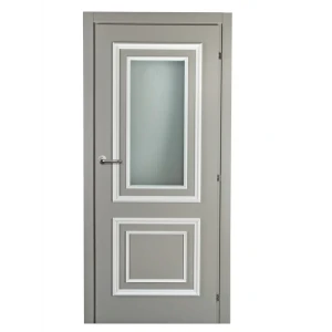 Дверь межкомнатная остекленная Треви дек.сер.жемчуг 2100x800 мм с фурнитурой