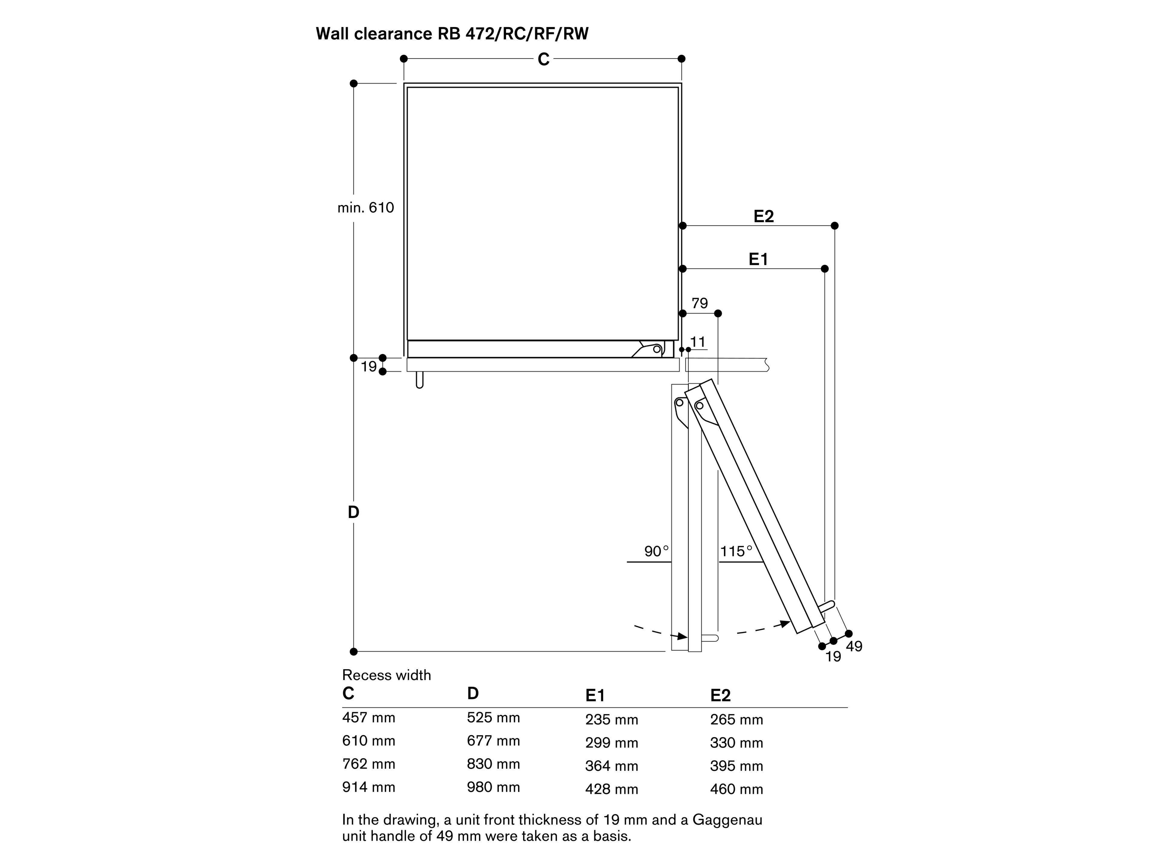 Встраиваемый вертикальный морозильник no frost GAGGENAU серия 400 ARCH-00082950 - Вид №3
