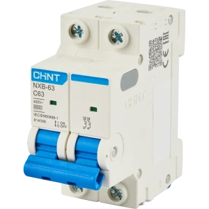 Автоматический выключатель CHINT NXB-63S 2P C63 А 6 кА