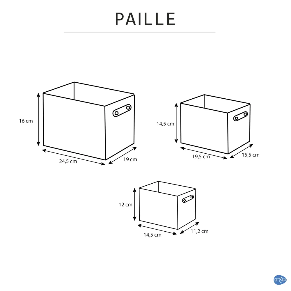 Набор корзин Sensea Paille 19x16x24.5 см цвет тёмно-серый 3 шт Без серии STLM-2160973 - Вид №8