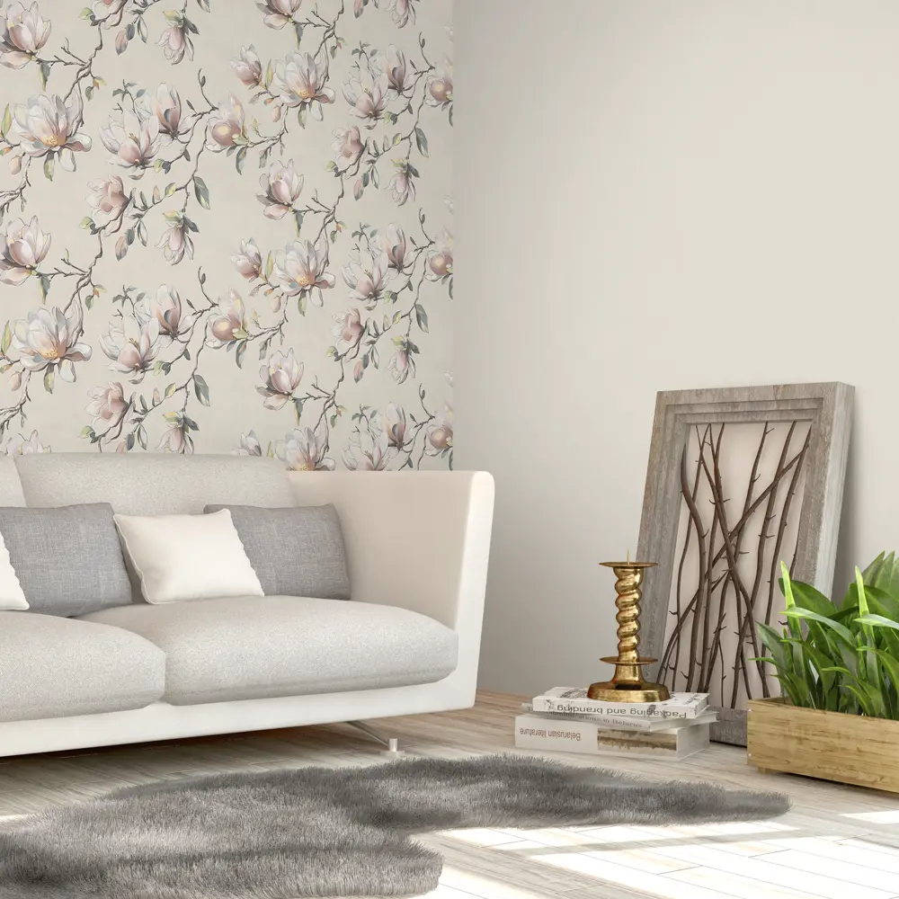 Обои флизелиновые Victoria Stenova Magnolia белые 1.06 м VS585112 STLM-2184360 - Вид №5