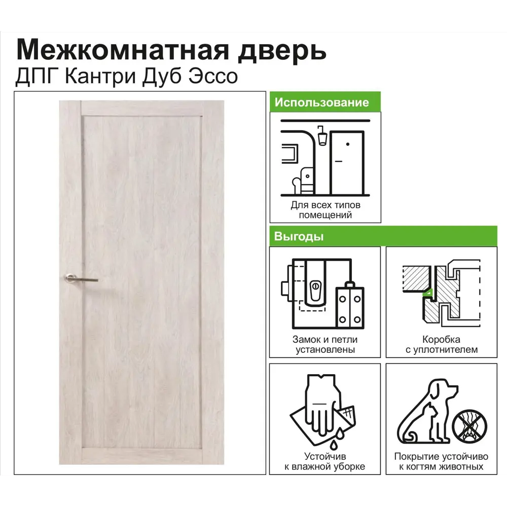 Дверь межкомнатная глухая Кантри 80x200 см, ПВХ, цвет дуб эссо, с фурнитурой 82248247 STLM-2049696 МАРИО РИОЛИ  - Вид №5