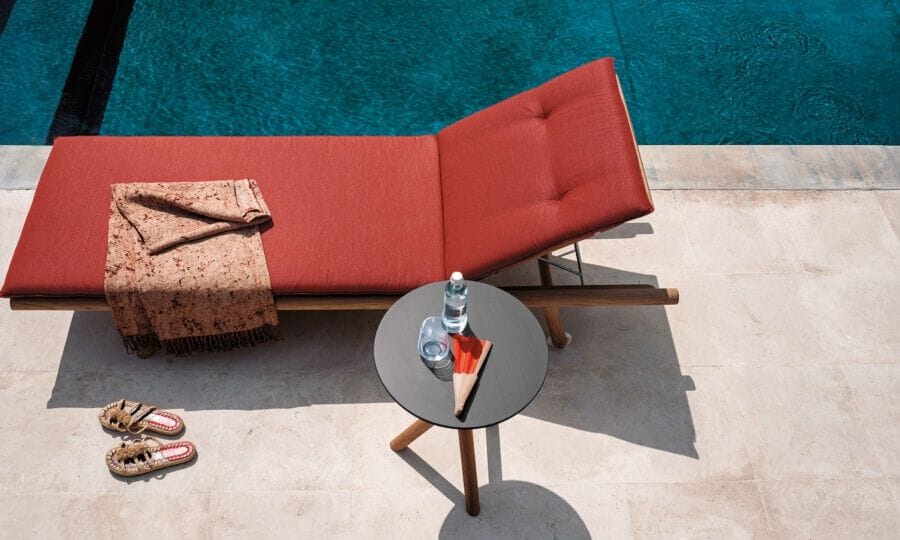 Садовая кровать с откидной спинкой из тикового дерева с колесами RODA Orson ARCH-00117685 - Вид №4