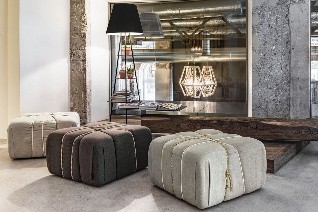 Квадратный пуф из ткани Mogg CHE PAKKO ARCH-00032326 - Вид №4