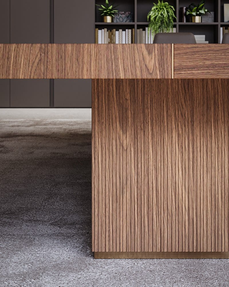 Прямоугольный стол для собраний из ореха и стеклянной столешницы PROF Bespoke ARCH-00097913 - Вид №7