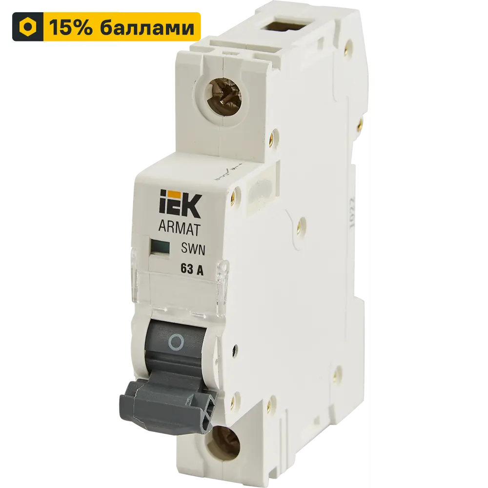 Автомат дифференциальный IEK SWN 1P 63А с защитой от утечек 87762178 STLM-1109951