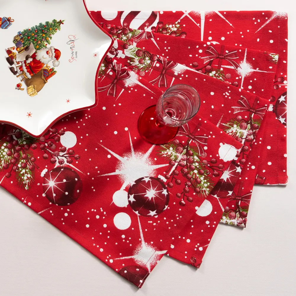 Салфетка сервировочная "Джингл белл" 40x30 см цвет красная Altali STLM-2102423 - Вид №6