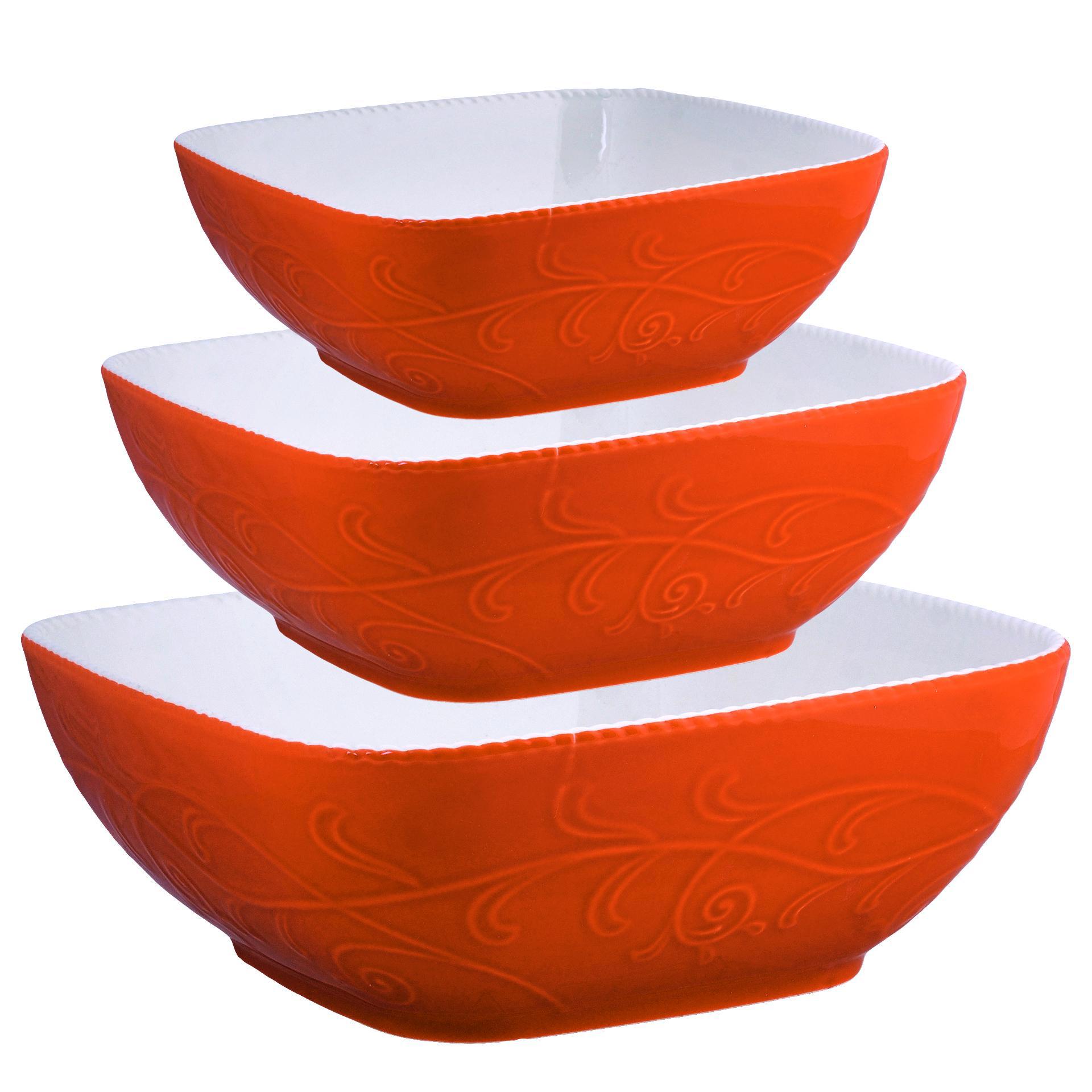 90188623 Набор салатниц керамика цвет оранжевый 3 шт 29574 STLM-0126044 LORAINE