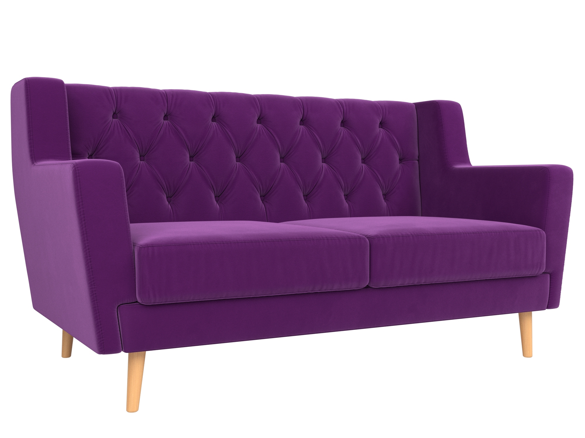 90463918 Диван прямой Лига диванов Брайтон 139x85x80 см микровельвет цвет фиолетовый STLM-0237214 Santreyd