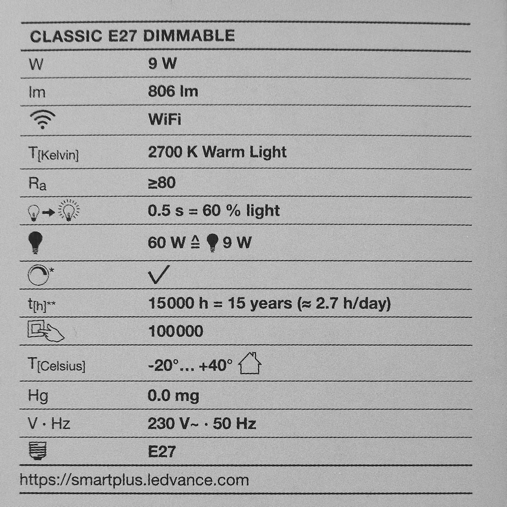 Набор умных ламп светодиодных Wi-Fi Osram Smart Plus E27 220-240 В 9 Вт груша матовая 806 лм теплый белый свет 3 шт 89143933 STLM-2054765 LEDVANCE  - Вид №5