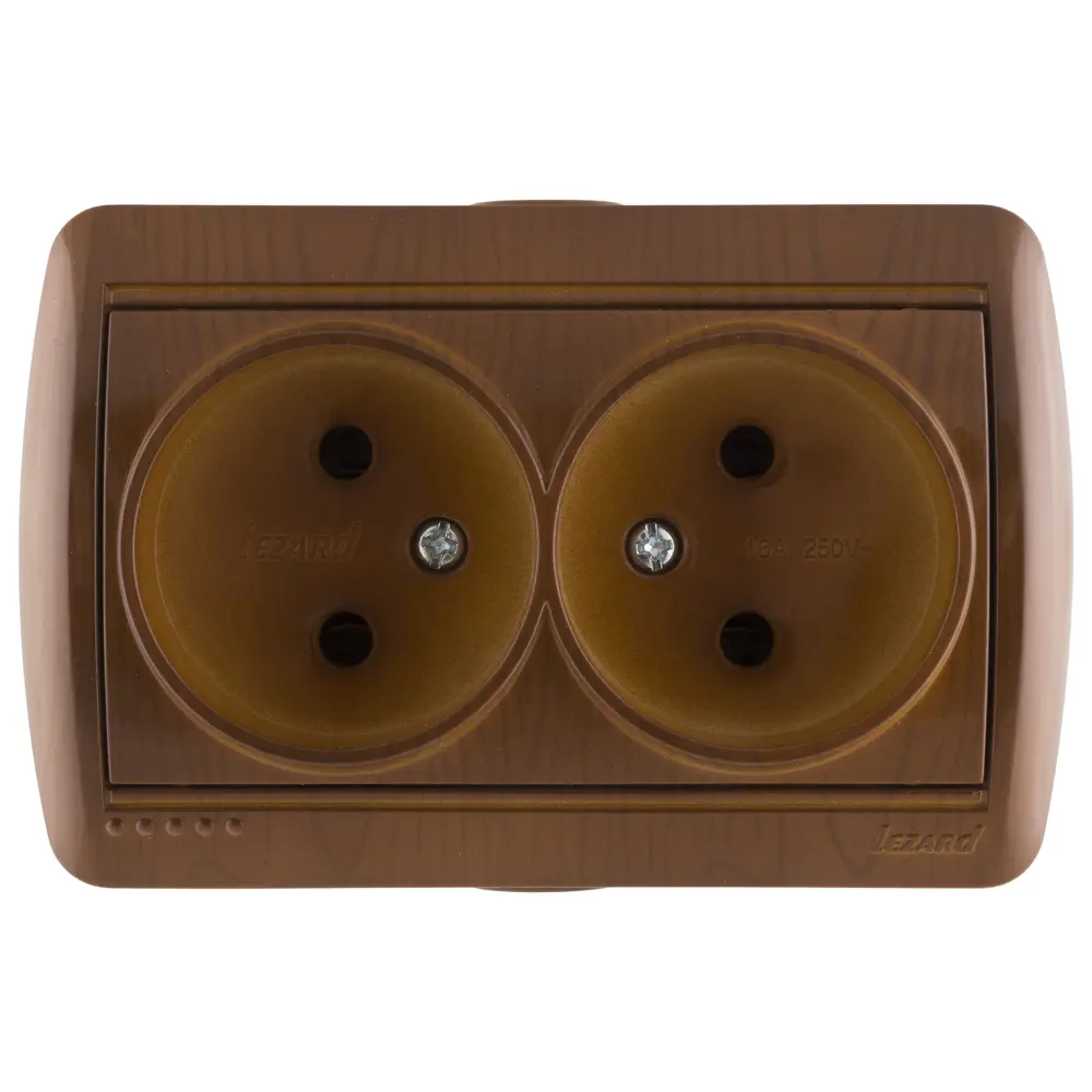 Розетка керамическая Lezard Nata 2 разъема без заземления цвет сосна STLM-2092720