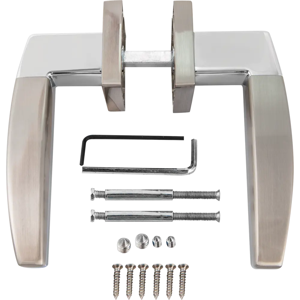 Ручка дверная Armadillo Arc USQ2, без запирания, цвет матовый никель/хром STLM-2153241 - Вид №1