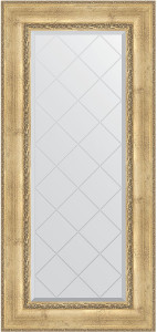 BY 4084 Зеркало с гравировкой в багетной раме - состаренное серебро с орнаментом 120 mm EVOFORM Exclusive-G