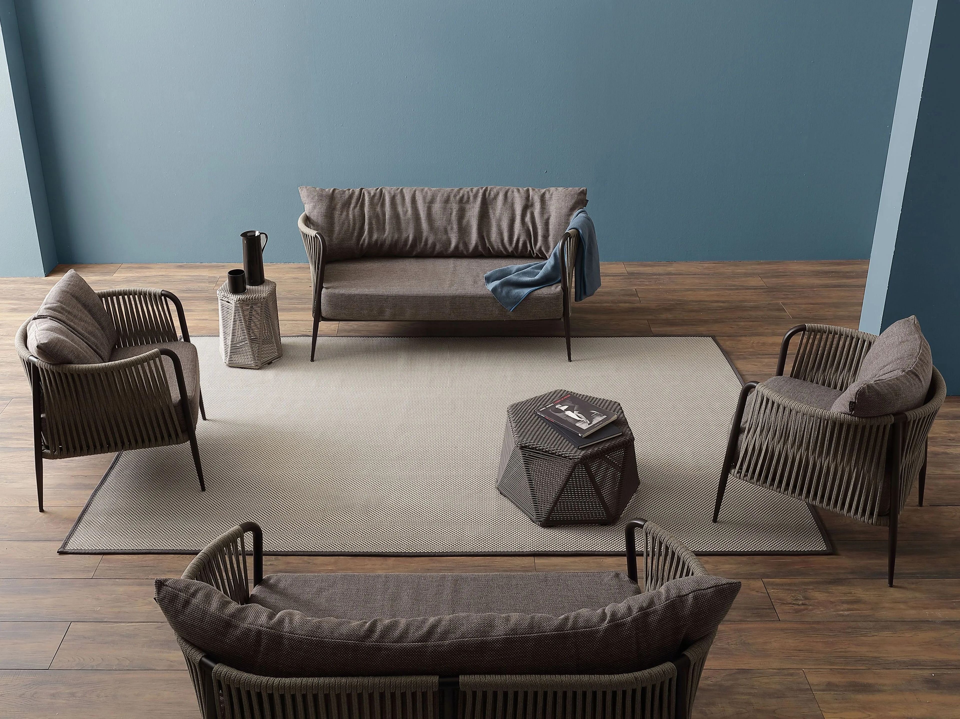 3-местный технический тканевый садовый диван Nodo Italia Eva ARCH-00127575 - Вид №3