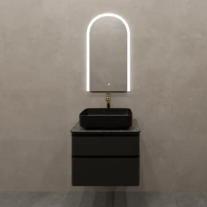 Тумба под накладную раковину Неро 59.4x45 раковина Culto Jet цвет корпуса черный