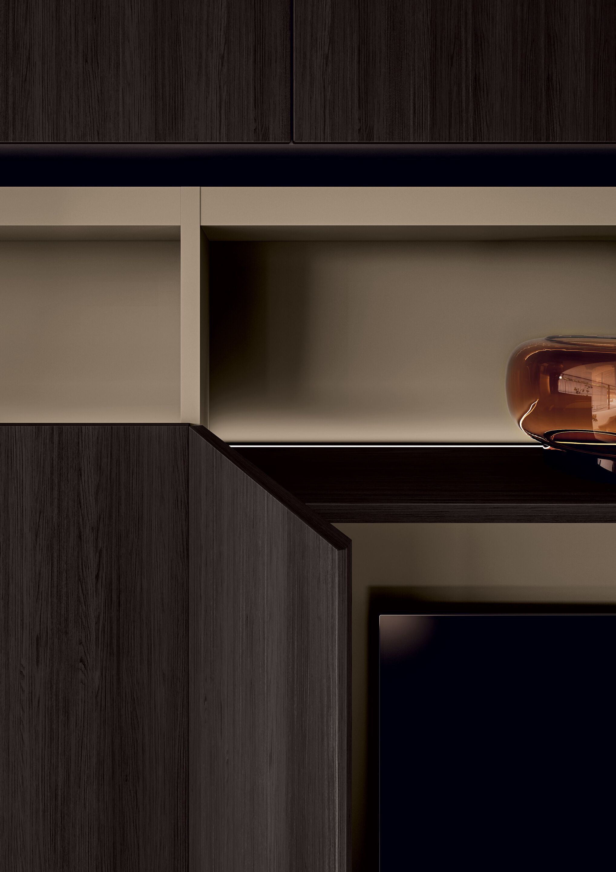 Деревянный секционный книжный шкаф с подставкой для телевизора Kico Living Systems ARCH-00075542 - Вид №7