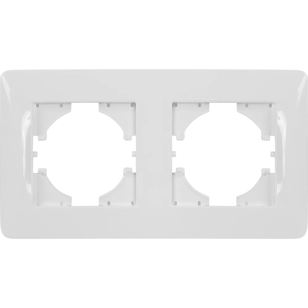 Рамка GUSI Electric Ugra для розеток и выключателей - белая глянцевая на 2 поста 83865055 STLM-0045244