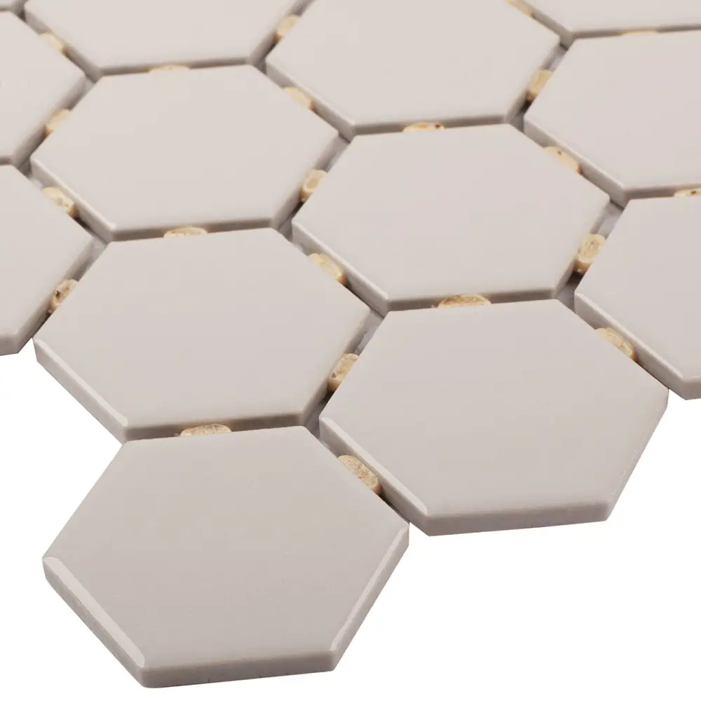 Мозаика керамическая Smart Mosaic Homework Hexagon Grey Glossy 27.1x28.2 см цвет серый STLM-2134946 - Вид №4