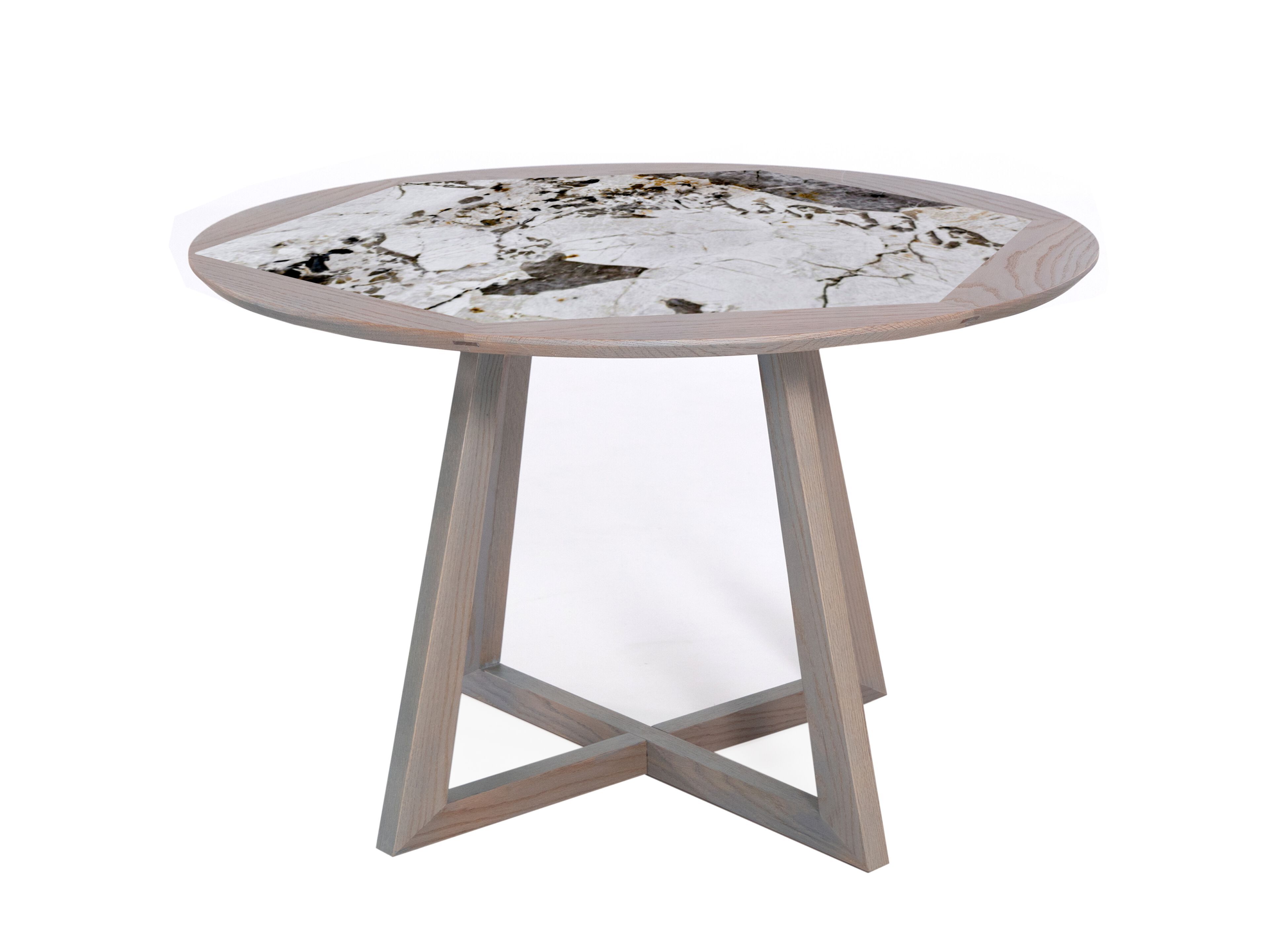 Круглый деревянный обеденный стол с мраморной столешницей ABLE CHARISSA R ARCH-00066026 - Вид №3