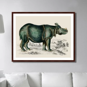 Картина в раме 130х102 см Rhinoceros, 1774г. КАРТИНЫ В КВАРТИРУ  264200 Коричневый;черный;разноцветный