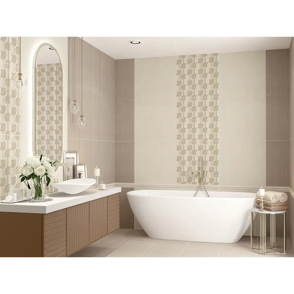 Декор настенный Azori Romanico Ginkgo 31.5x63 см матовый цвет бежевый 84588557 STLM-2193357  - Вид №1