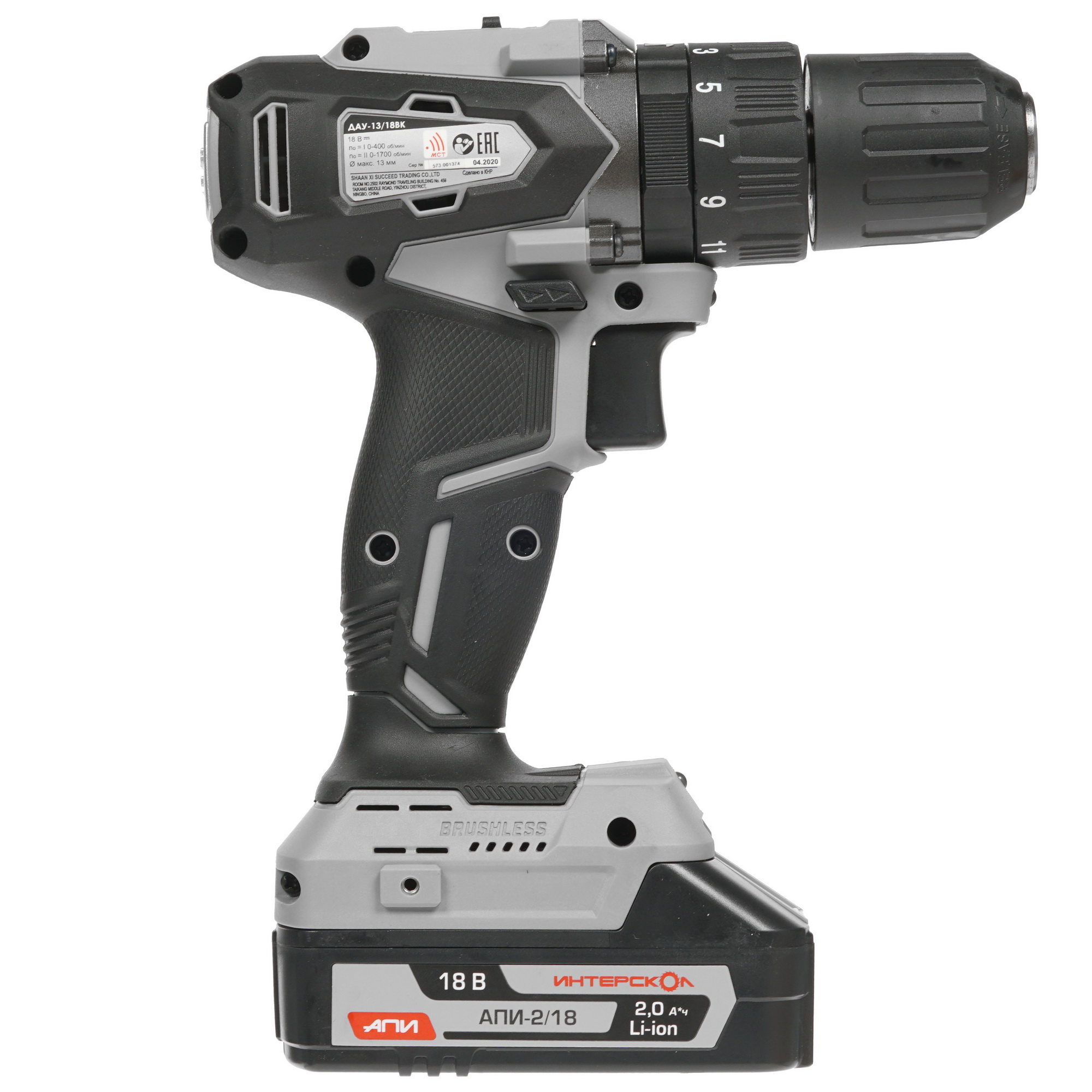 Дрель-шуруповерт Интерскол ДАУ-13/18ВК АПИ 18V 8192026 STDN-0023948 - Вид №1