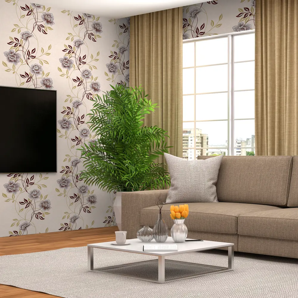 Обои виниловые Home Color Jardin бежевые 0.53 м 136-25 STLM-2138660 - Вид №3