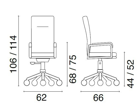 Регулируемый по высоте офисный стул из кожи с подлокотниками Fasem NORMAN D ARCH-00065866 - Вид №2