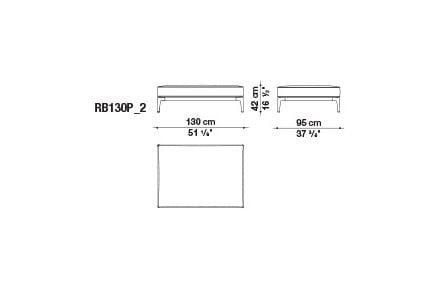 Ткань прямоугольный сад пуфик B&B Italia Outdoor смородина ARCH-00042282 - Вид №3