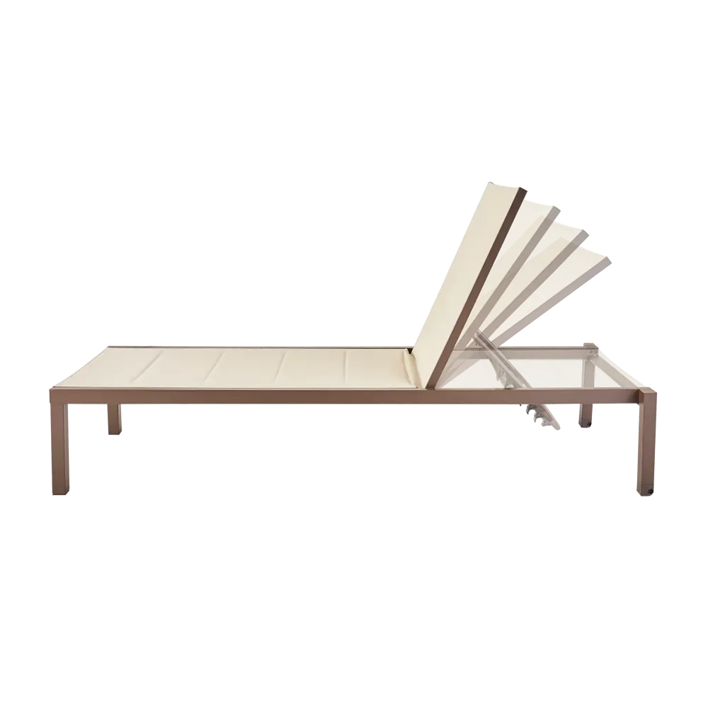 Шезлонг Naterial Aquila II 200x36x75 см алюминий/текстилен бежевый/коричневый STLM-2085430 - Вид №4